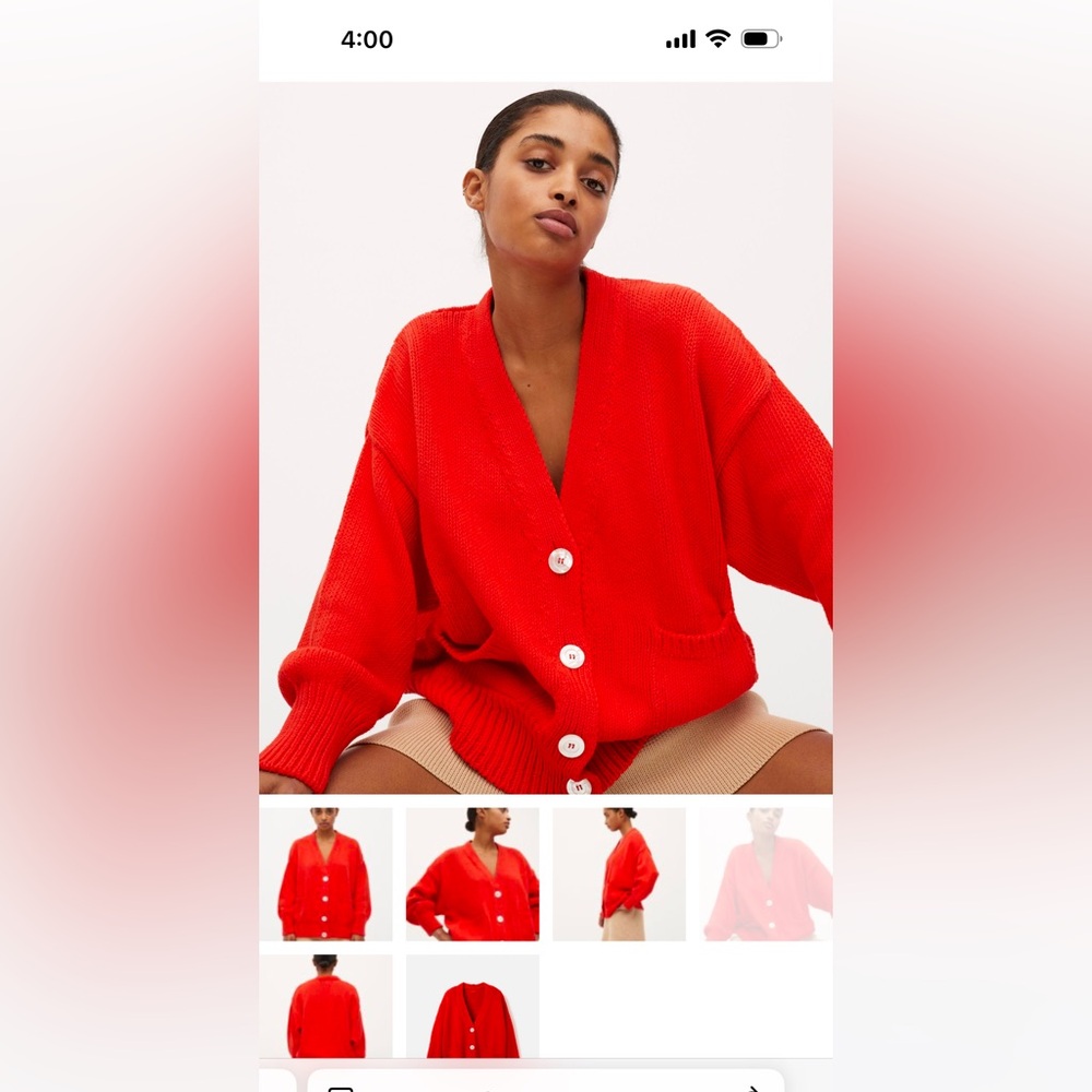 Babaa red cardigan no 16 summer flame